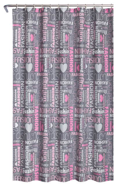 Fashion Shower Curtain Pink 72x72 Contemporary Curtains By Lush Decor Houzz Fashion Shower Curtain Pink 72x72, Fashion Shower Curtains