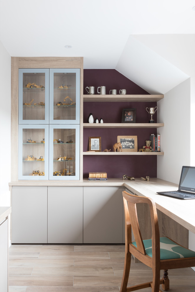 Design ideas for a traditional home office in West Midlands.