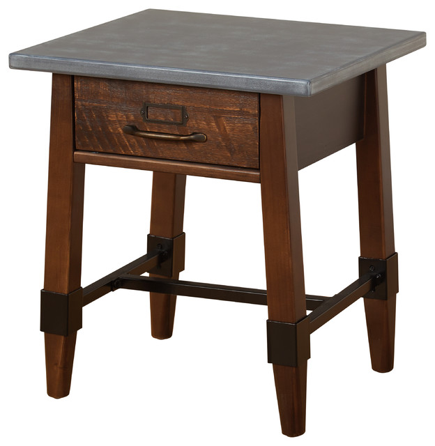Clint End Table Industrial Side Tables And End Tables by The Mezzanine Shoppe Houzz