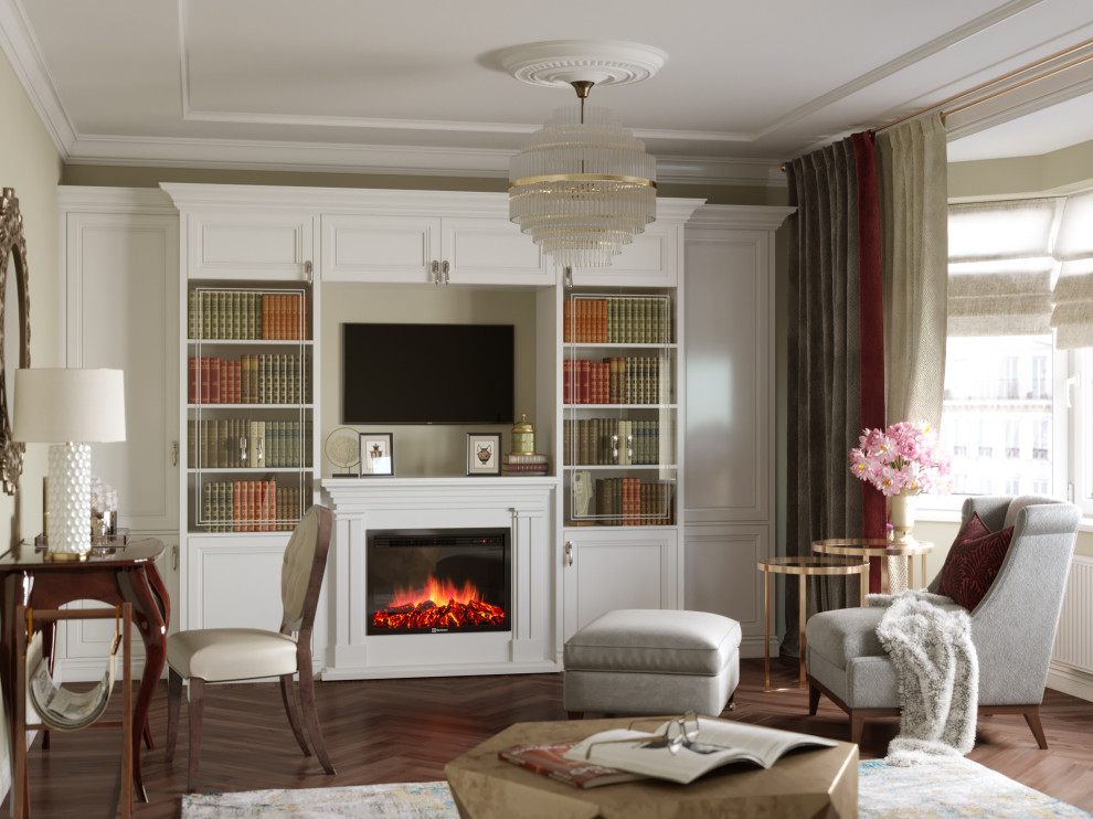 Гостиная с камином Electrolux