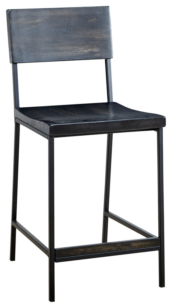 INK+IVY Modern Industrial Wood Counter Stool Industrial Bar Stools And Counter Stools