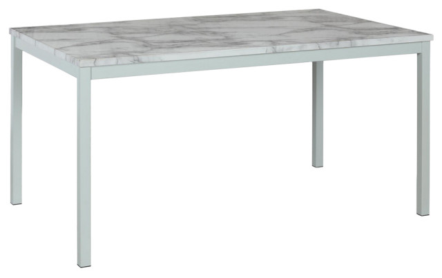 Cosmoliving By Cosmopolitan Greta 60 Faux Marble Top Dining Table Contemporary Dining Tables By Dorel Living