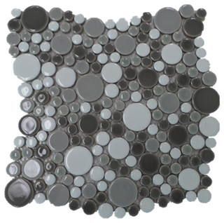 Gl Stone Tile Bubble Porcelain Circle Mosaic Reviews Houzz