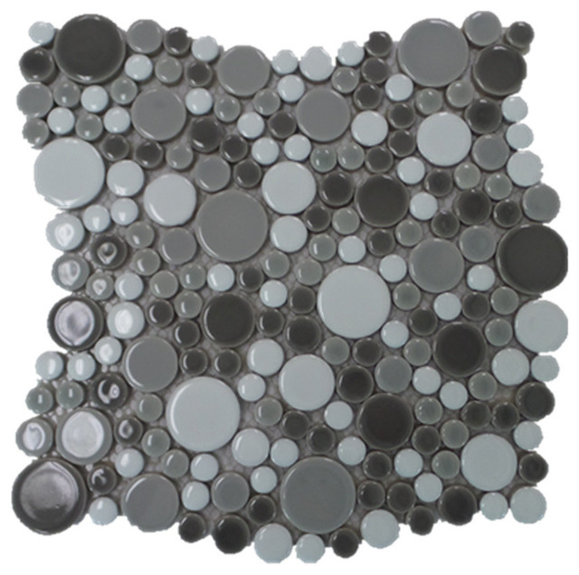 Bubble Porcelain Circle Mosaic Tile Contemporary Mosaic Tile