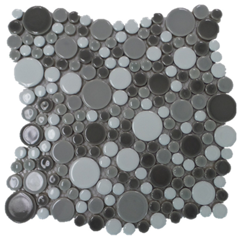 Bubble Porcelain Circle Mosaic Tile Contemporary Bubble Porcelain Circle Mosaic Tile