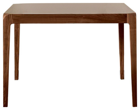 Bernie Extendable Square Dining Table, Inlaid Walnut Veneer Top