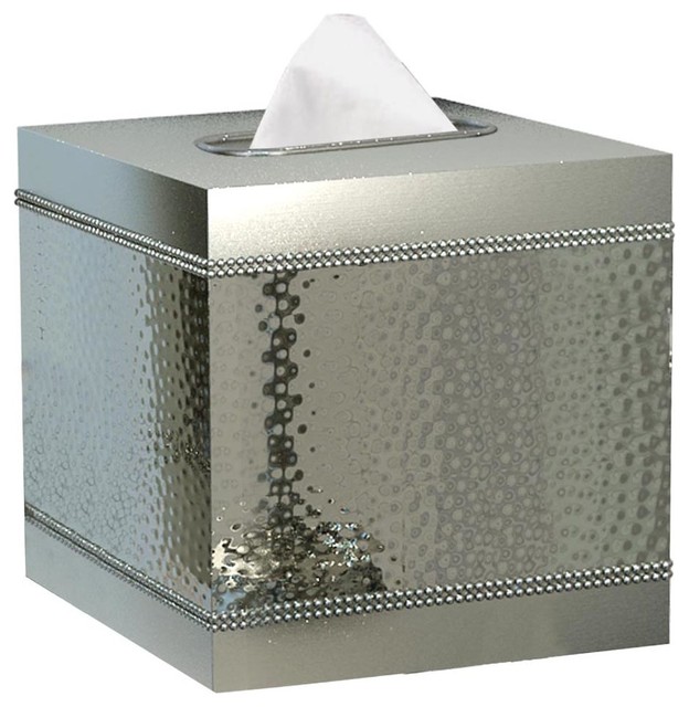 Tatara Group Hudson Hammered Mirror Boutique Tissue Box Cover View