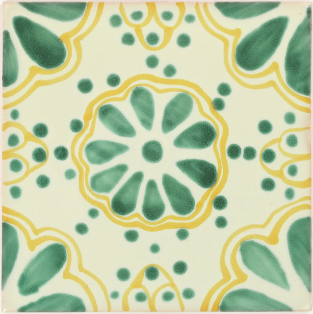 Handmade Tierra Y Fuego Ceramic Tile Green Lace Set Of 9 Handmade Tierra Y Fuego Ceramic Tile Green Lace Set Of 9