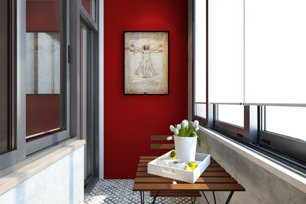 Лофт с красными акцентами