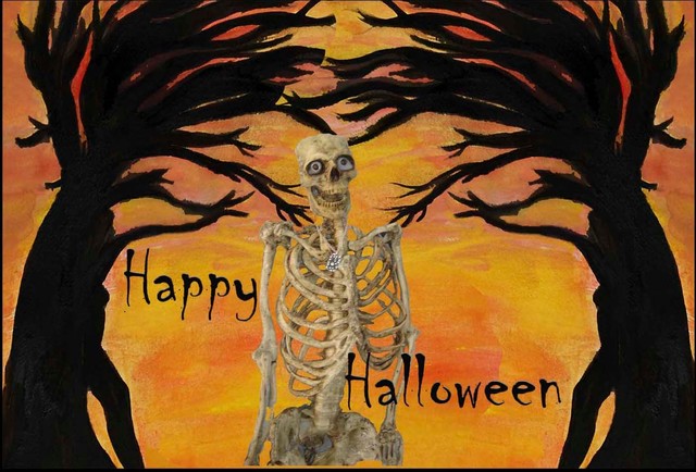 Halloween Floor Mats Indoor Outdoor Rug, 48x72, Skeleton
