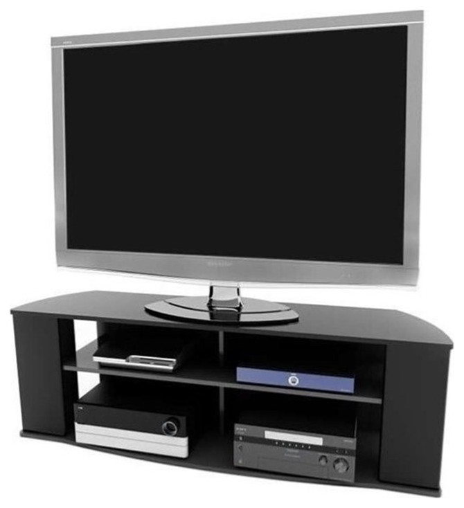 Pemberly Row 60" TV Stand in Black Transitional Entertainment