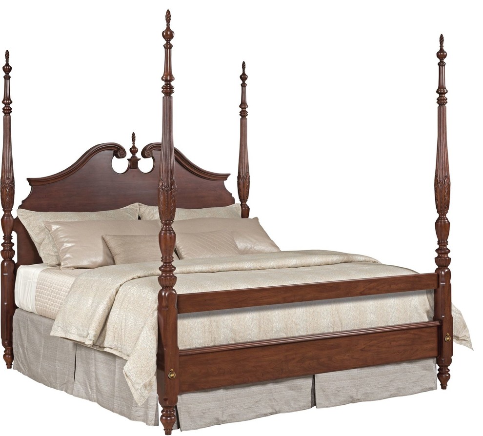 Kincaid Furniture Hadleigh Rice Carved Bed, Cherry, King