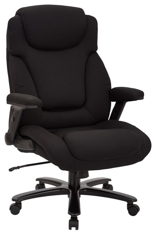 Big and Tall Deluxe High Back Black Fabric Executive Chair with Padded