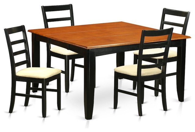 5-Piece Kitchen Table Set, Dining Table and 4 Wooden Chairs