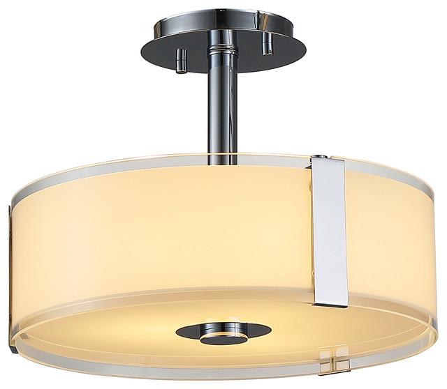 Bailey 3 Light Led Semi Flush Mount Chrome