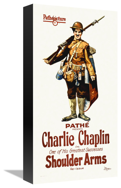 "Charlie Chaplin - Shoulder Arms, 1918" Canvas by Hollywood Photo