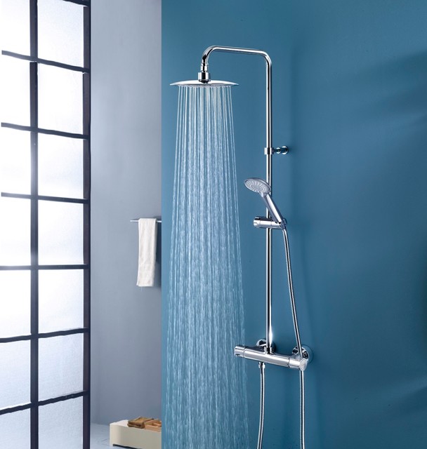 Grifos de ducha termostáticos que añaden color al espacio de baño