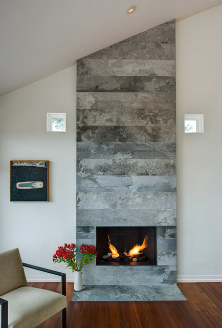 Fireplace contemporary-vardagsrum