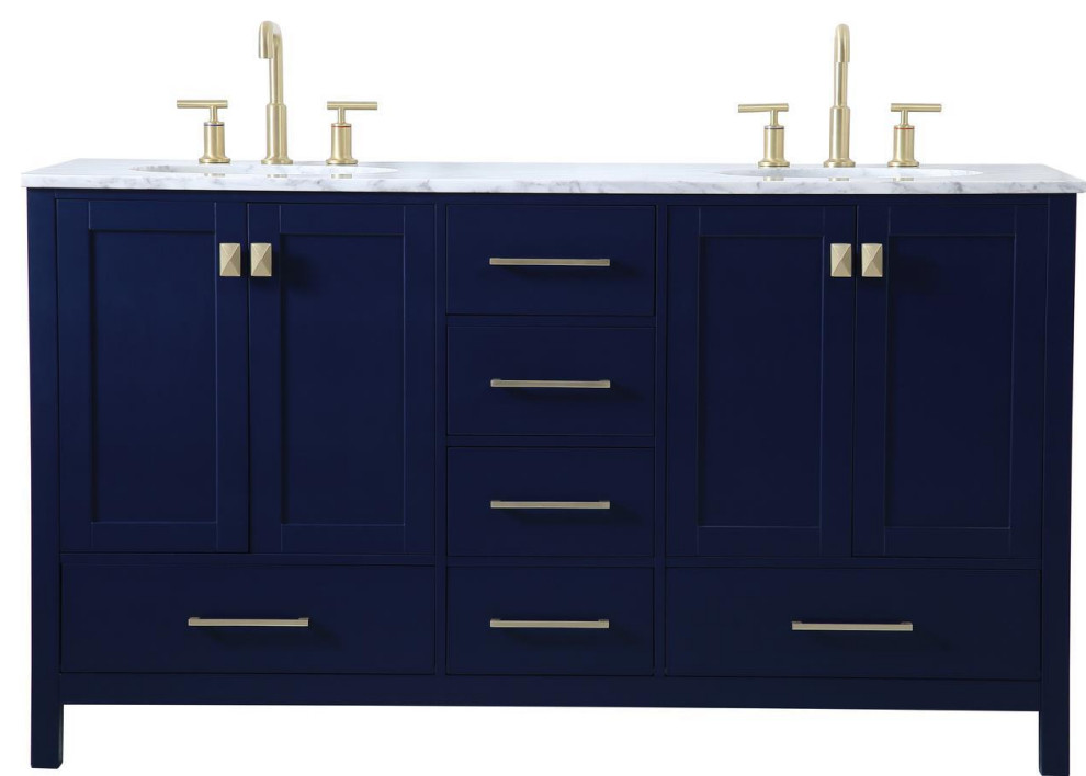 Bathroom Vanity Sink Traditional Antique Double Gold Blue Metal Stone