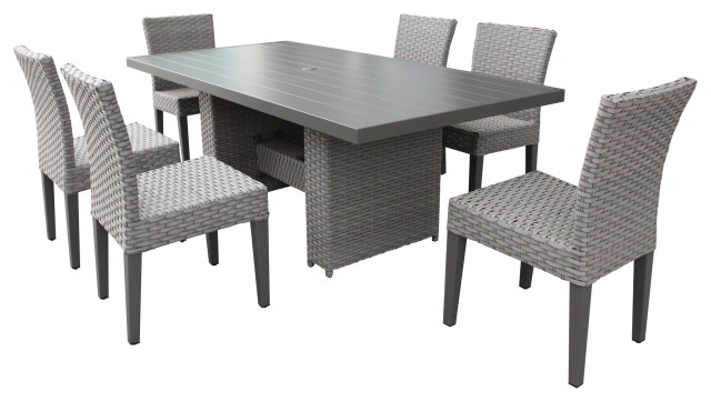 Monterey Rectangular Patio Dining Table, Gray Patio Dining Sets For 6
