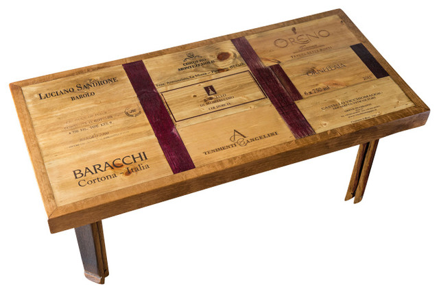 Wine Lover Coffee Table With Stave Legs