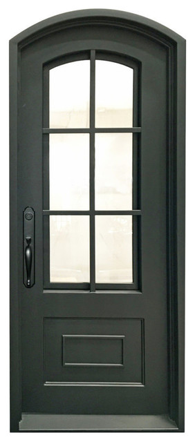 Classica 39 X96 Wrought Iron Door 6 Jamb Matte Black Left Hand