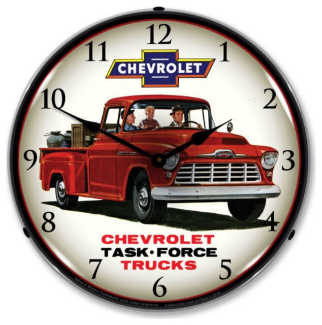 GM1802837 1956 Chevrolet Truck Clock Midcentury Wall Clocks by