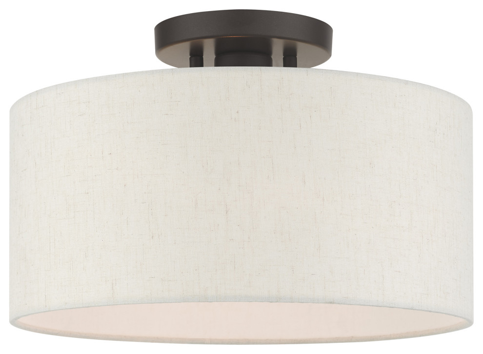 English Bronze Casual, Transitional, Versatile, Minimal Semi Flush