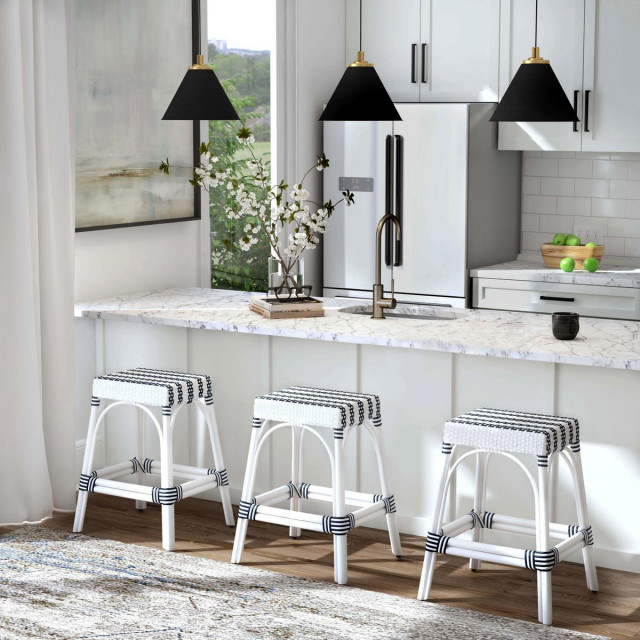Robias Bar Stool, White Beach Style Bar Stools And Counter Stools