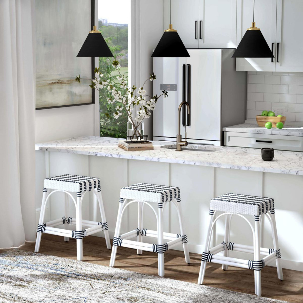 Robias Bar Stool, White Beach Style Bar Stools And Counter Stools
