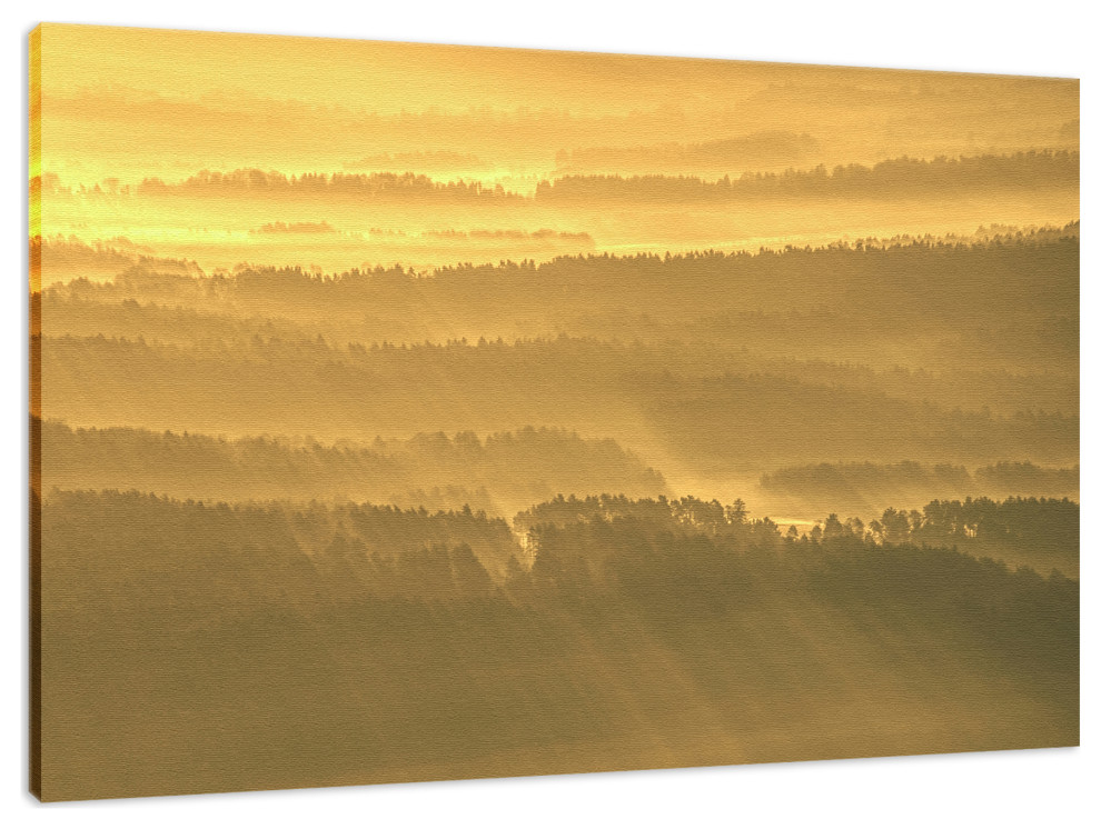 Golden Mist Valley Hills Mountain Range Landscape Fine Art Canvas Prints Rustic Fine Art Prints By Pi Photography Wall Art Fine Art