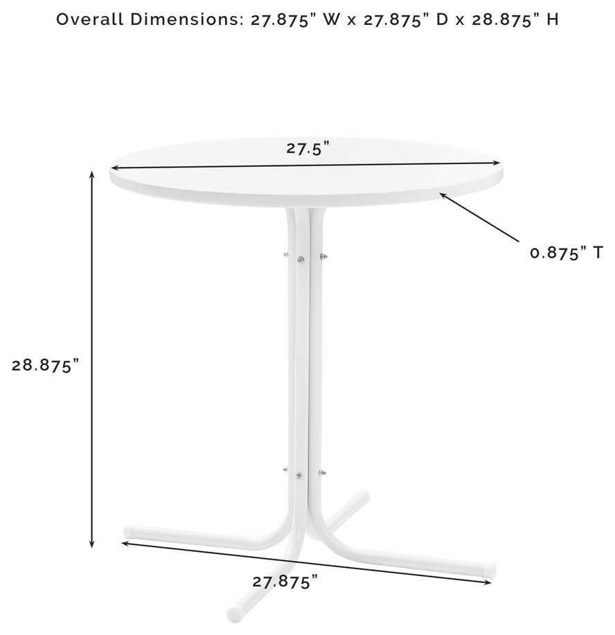 Ridgeland 3Pc Outdoor Bistro Set Turquoise Gloss /White Satin