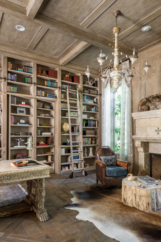 Inspiration for a mediterranean home office in Houston.