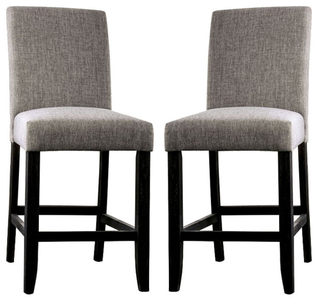 Set of 2 Counter Height Dining Chairs Transitional Bar Stools And