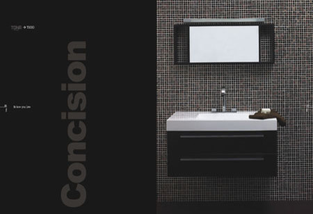 39.25" Wall-Mount Contemporary Bathroom Vanity Walnut TN-T1000-BK
