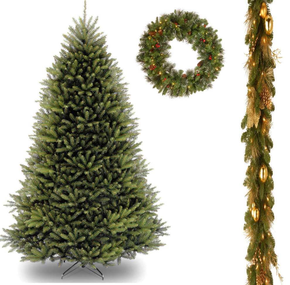 10 Dunhill Fir Tree Decorative Elegance Garland 30 Crestwood Spruce Wreath Traditional 7202