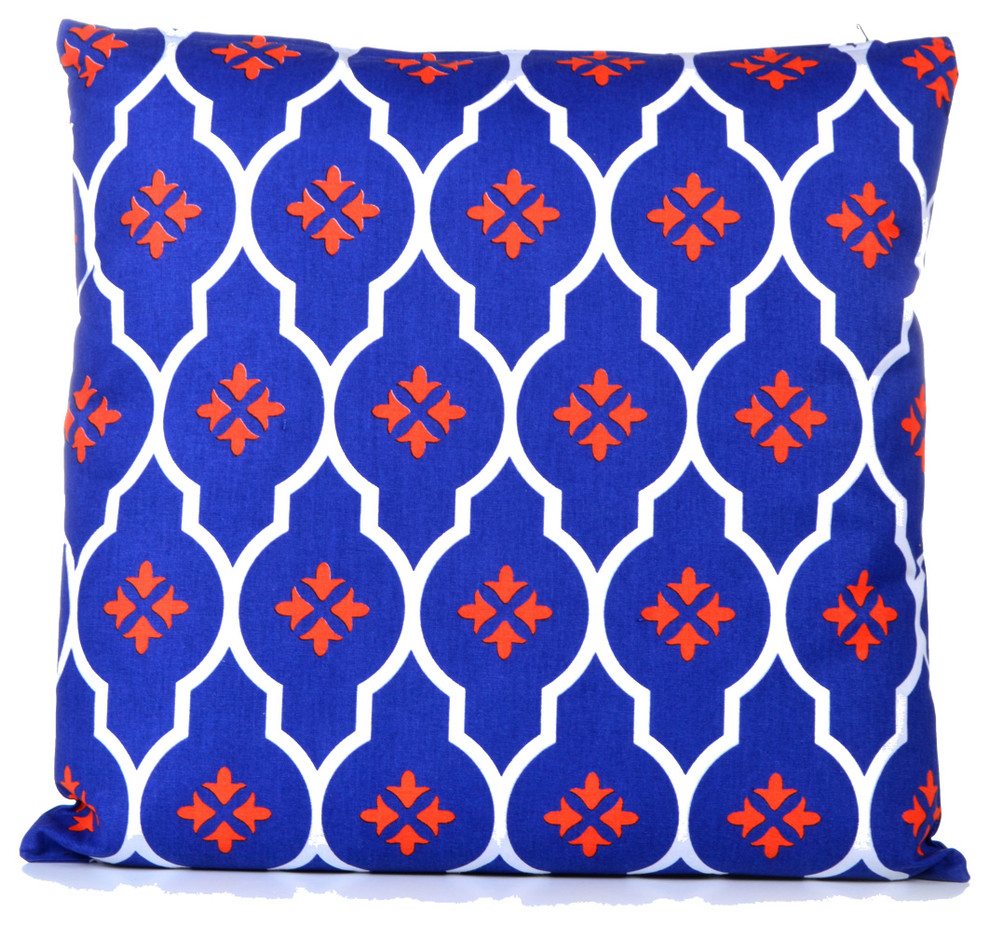 Concepts Life Decorative Pillow  Moorish Tile Blue  Large