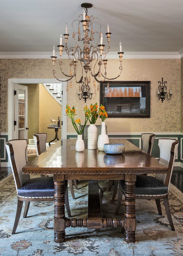 Design ideas for a traditional separate dining room in Los Angeles with beige walls.