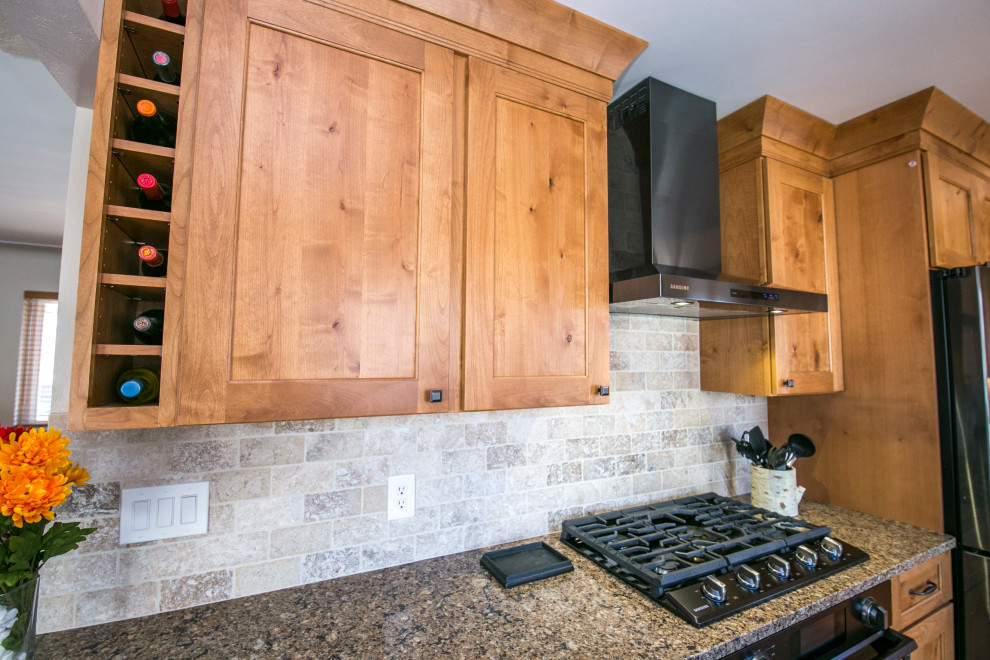 Inspiration for a rustic kitchen remodel in Denver