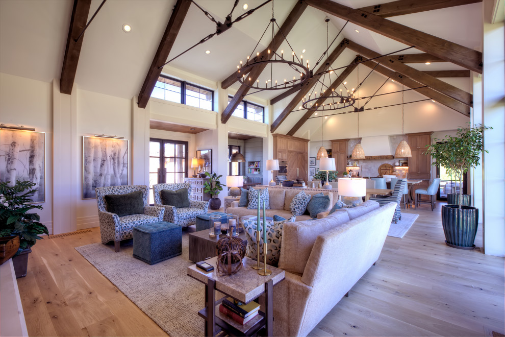 Living room - large country living room idea in Other