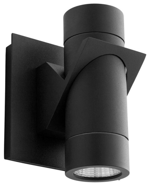 Razzo Outdoor Wall Sconce, 2Light, LED, Black, Clear Shade, 6.25"H