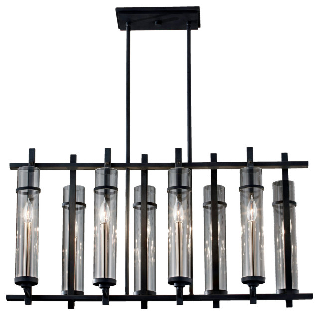 Generation Lighting F2630/8 Ethan 8 Light 38"W Candle Style - Antique Forged