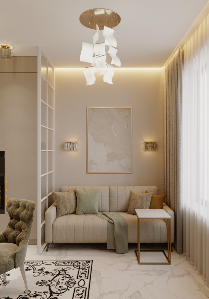 Современный интерьер в нюдовых тонах