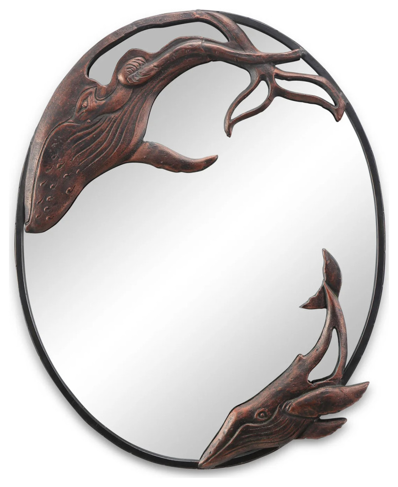 Whale Oval Wall Mirror Beach Style Wall Mirrors by SPI Houzz
