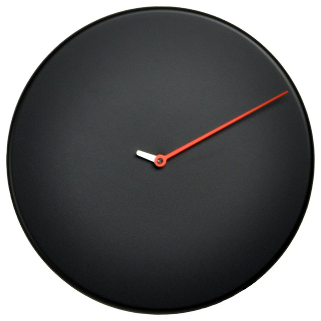 Less Black Wall Clock Contemporary Wall Clocks by Modo Bath
