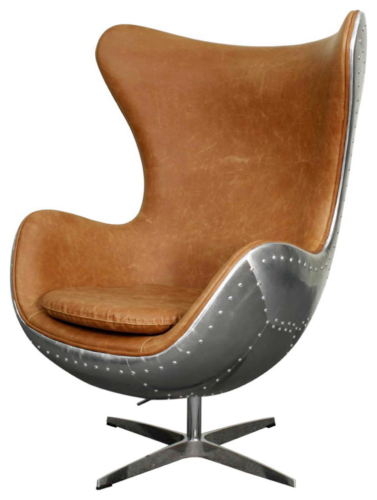 Axis Swivel Rocker Chair, Distressed Caramel