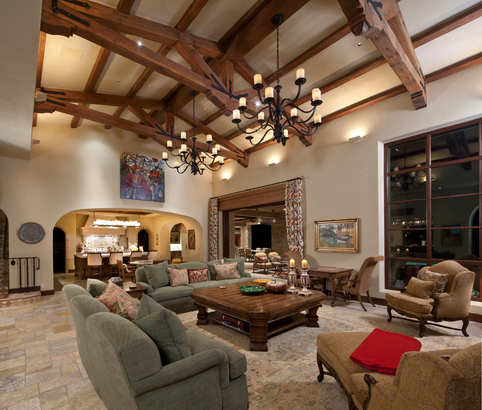 Inspiration for a large mediterranean living room in Orange County.