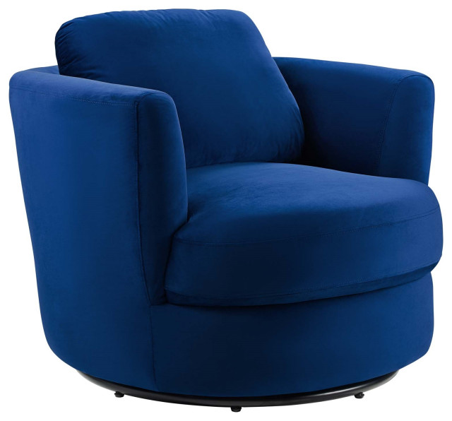 Soma Velvet Swivel Armchair - Contemporary - Armchairs And Accent ...