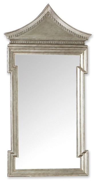 Governors Palace Hollywood Regency Antique Silver Leaf Wall Mirror - 50.5 Inch