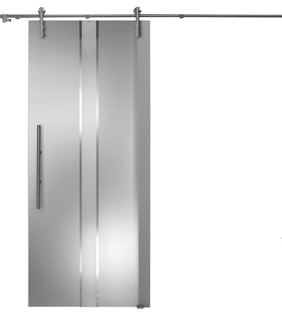 Sliding Frosted Glass Barn Door With Hardware Kit 28 X81 Right